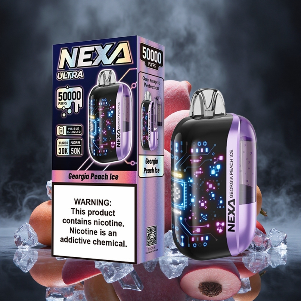 NEXA Ultra 50000 Puffs Georgia Peach Ice 20ml Display Screen Canada vape wholesale