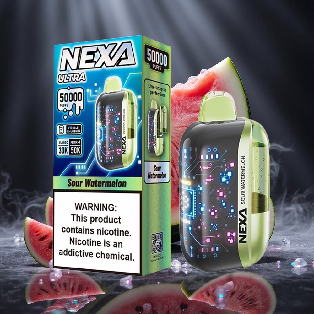 NEXA Ultra 50000 Puffs Sour Watermelon 20ml Prefilled Type-C Charging Canada vape wholesale