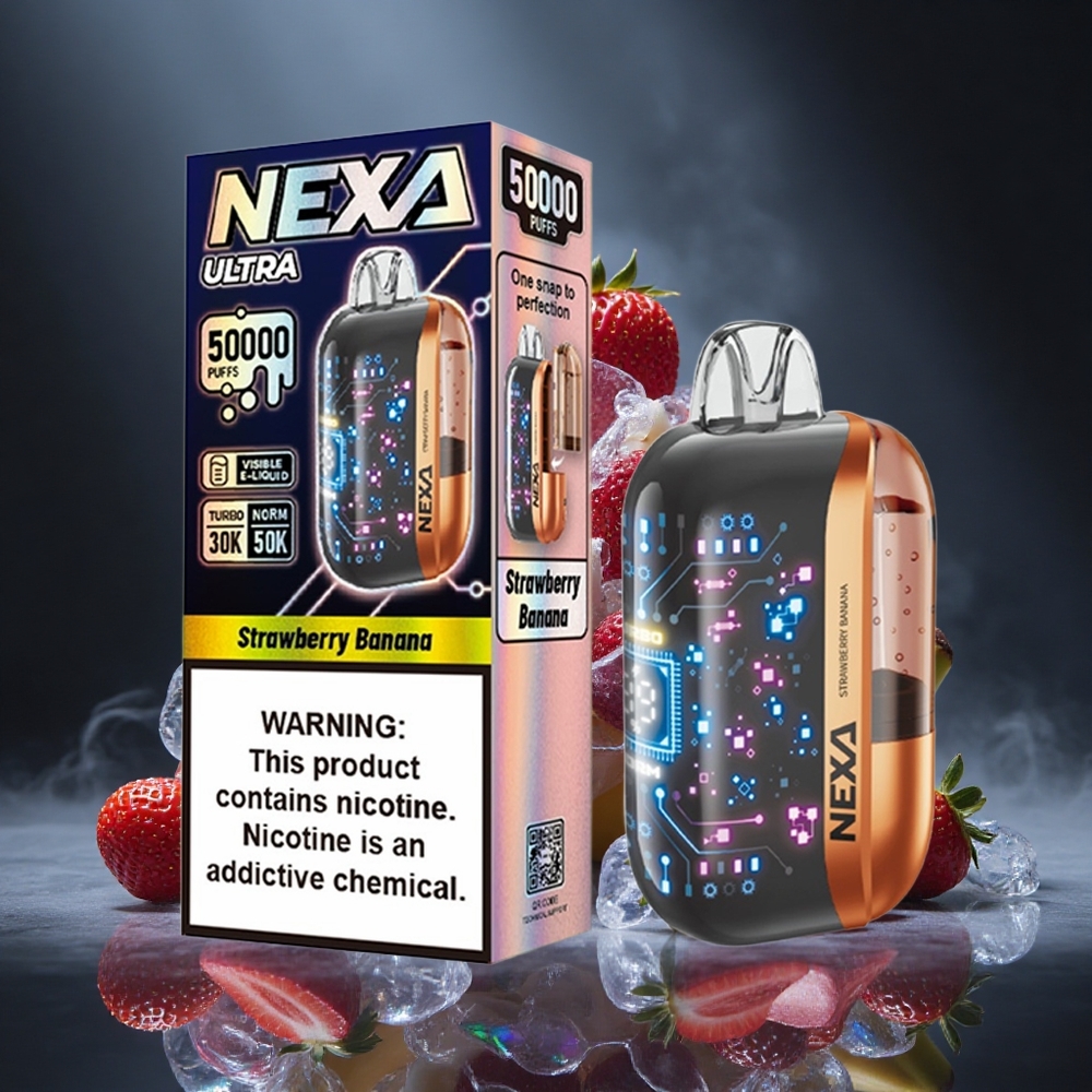 NEXA Ultra 50000 Puffs Strawberry Banana 20ml 5% Canada vape wholesale