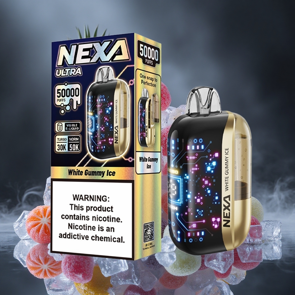 NEXA Ultra 50000 Puffs White Gummy Ice 20ml 5% Canada vape wholesale