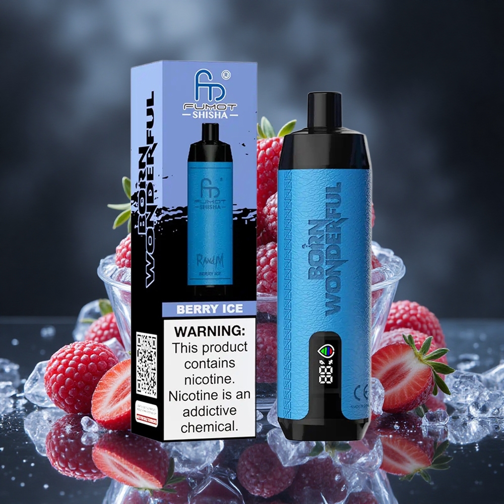RandM Fumot Shisha 10000 Puffs Berry Ice Disposable Vape with LED Indicator Canada vape wholesale