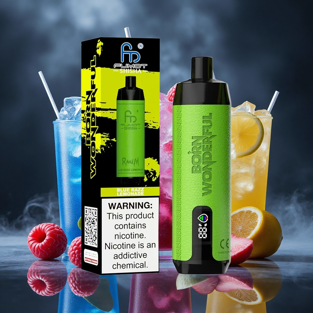 RandM Fumot Shisha 10000 Puffs Blue Razz Lemonade Disposable Vape with LED Indicator Canada vape wholesale