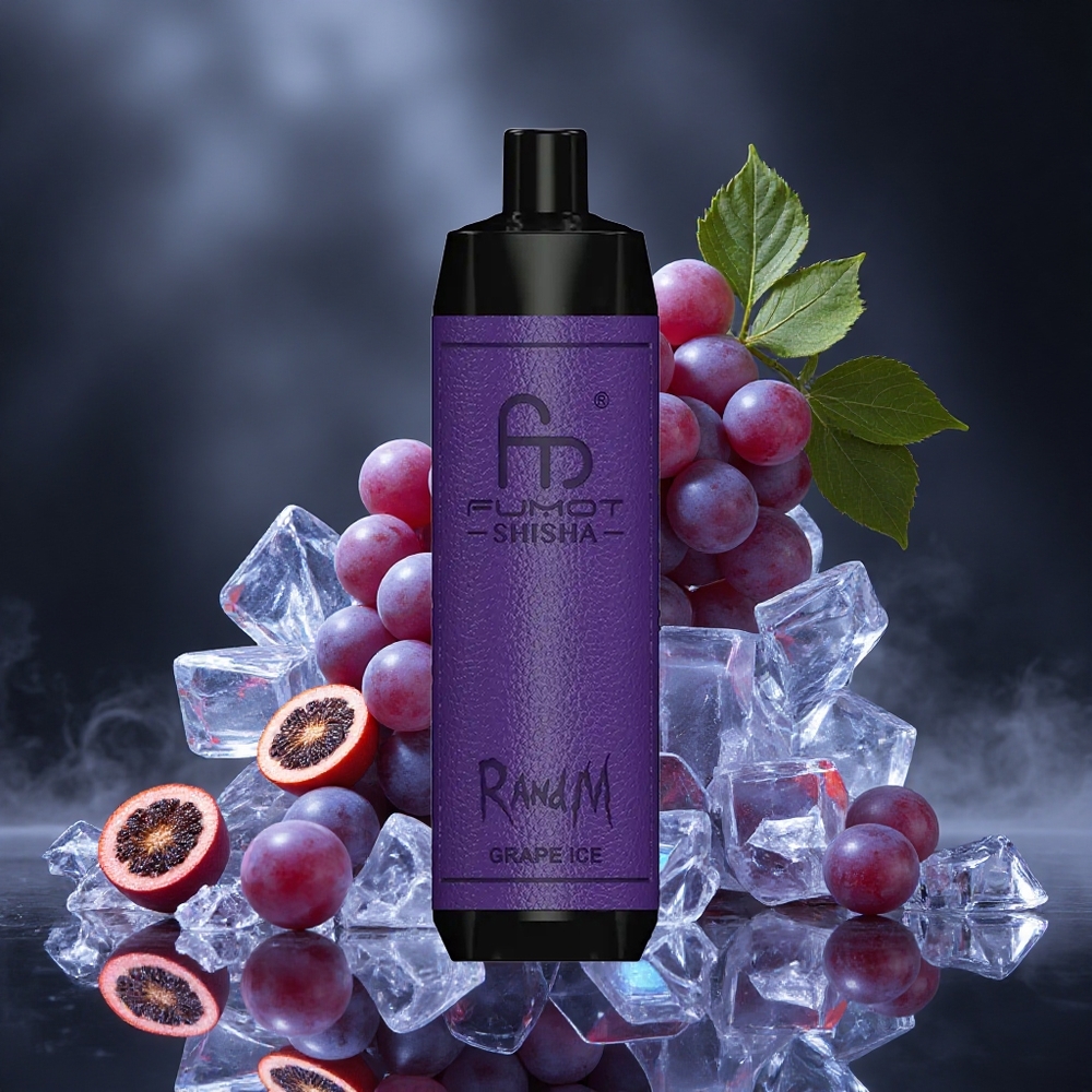 RandM Fumot Shisha 10000 Puffs Grape Ice Disposable Vape with LED Indicator and Type-C Port Canada vape wholesale