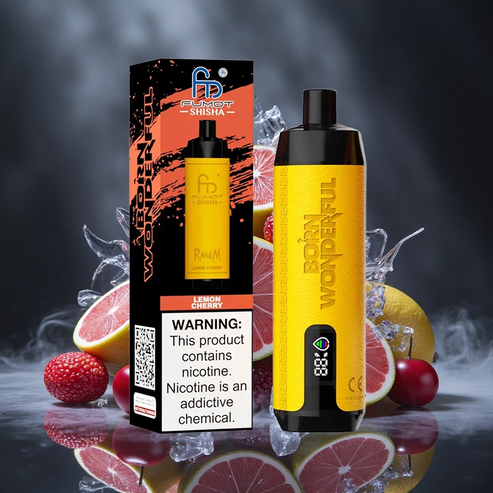 RandM Fumot Shisha 10000 Puffs Lemon Cherry Disposable Vape with LED Indicator and Type-C Port Canada vape wholesale