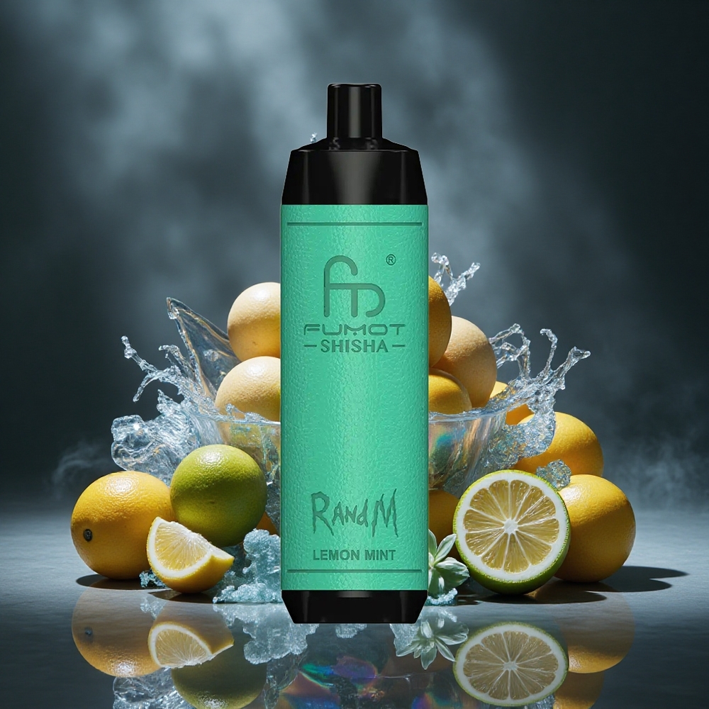 RandM Fumot Shisha 10000 Puffs Lemon Mint Disposable Vape with LED Indicator and Type-C Port Canada vape wholesale
