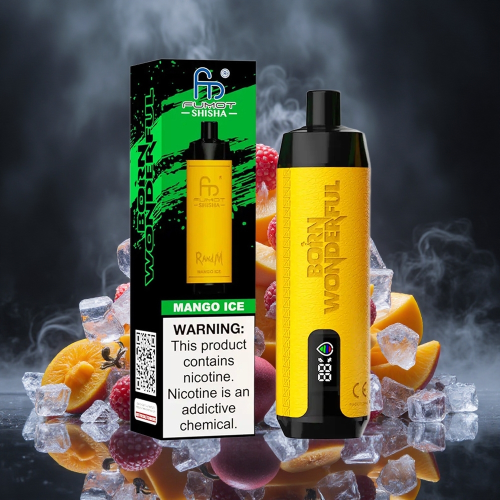 RandM Fumot Shisha 10000 Puffs Mango Ice Disposable Vape with LED Indicator and Type-C Port Canada vape wholesale