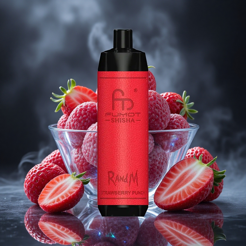 RandM Fumot Shisha 10000 Puffs Strawberry Punch LED Indicator Canada vape wholesale