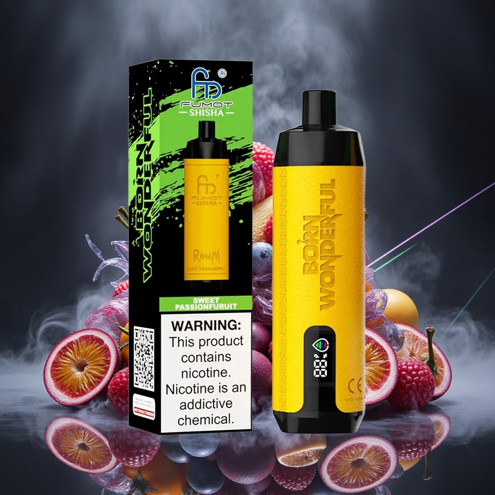 RandM Fumot Shisha 10000 Puffs Sweet Passion Fruit LED Indicator Type-C Port Canada vape wholesale