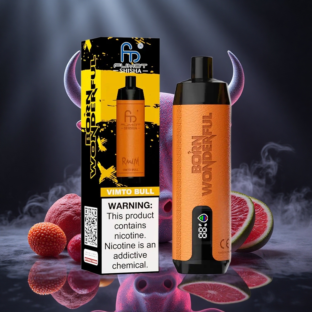 RandM Fumot Shisha 10000 Puffs Vimto Bull Disposable Vape with LED Indicator and Type-C Port Canada vape wholesale