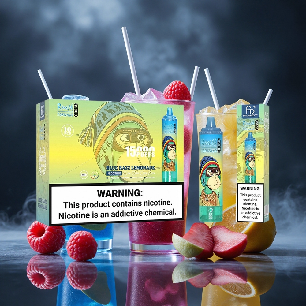 RandM Fumot Tornado 15000 Puffs Blue Razz Lemonade Mesh Coil Canada vape wholesale