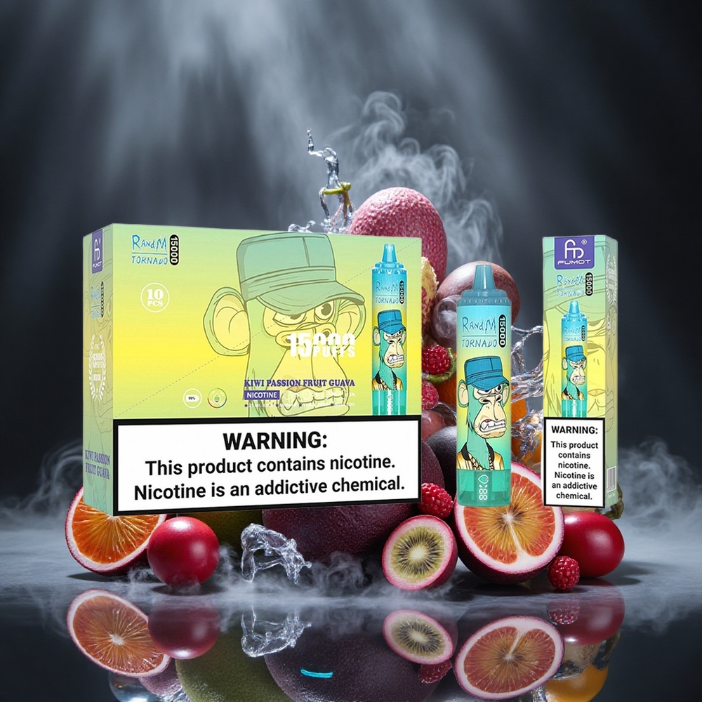 RandM Fumot Tornado 15000 Puffs Kiwi Passion Fruit Guava Mesh Coil Canada vape wholesale