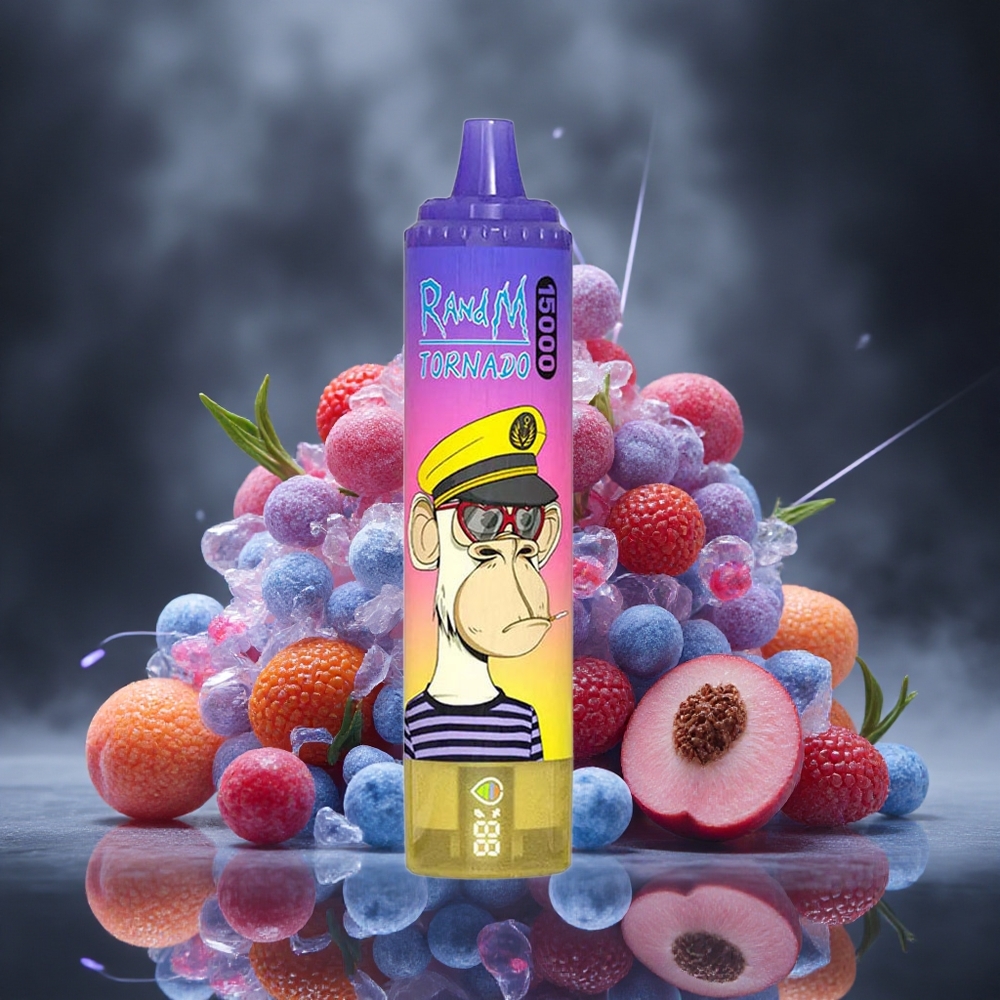 RandM Fumot Tornado 15000 Puffs Peach Blueberry Candy Mesh Coil LCD Canada vape wholesale