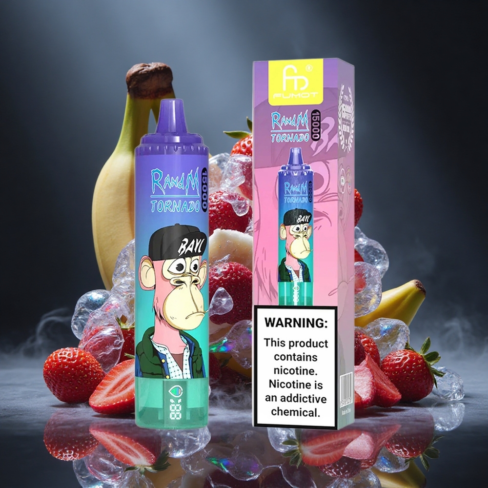 RandM Fumot Tornado 15000 Puffs Strawberry Banana Mesh Coil Canada vape wholesale