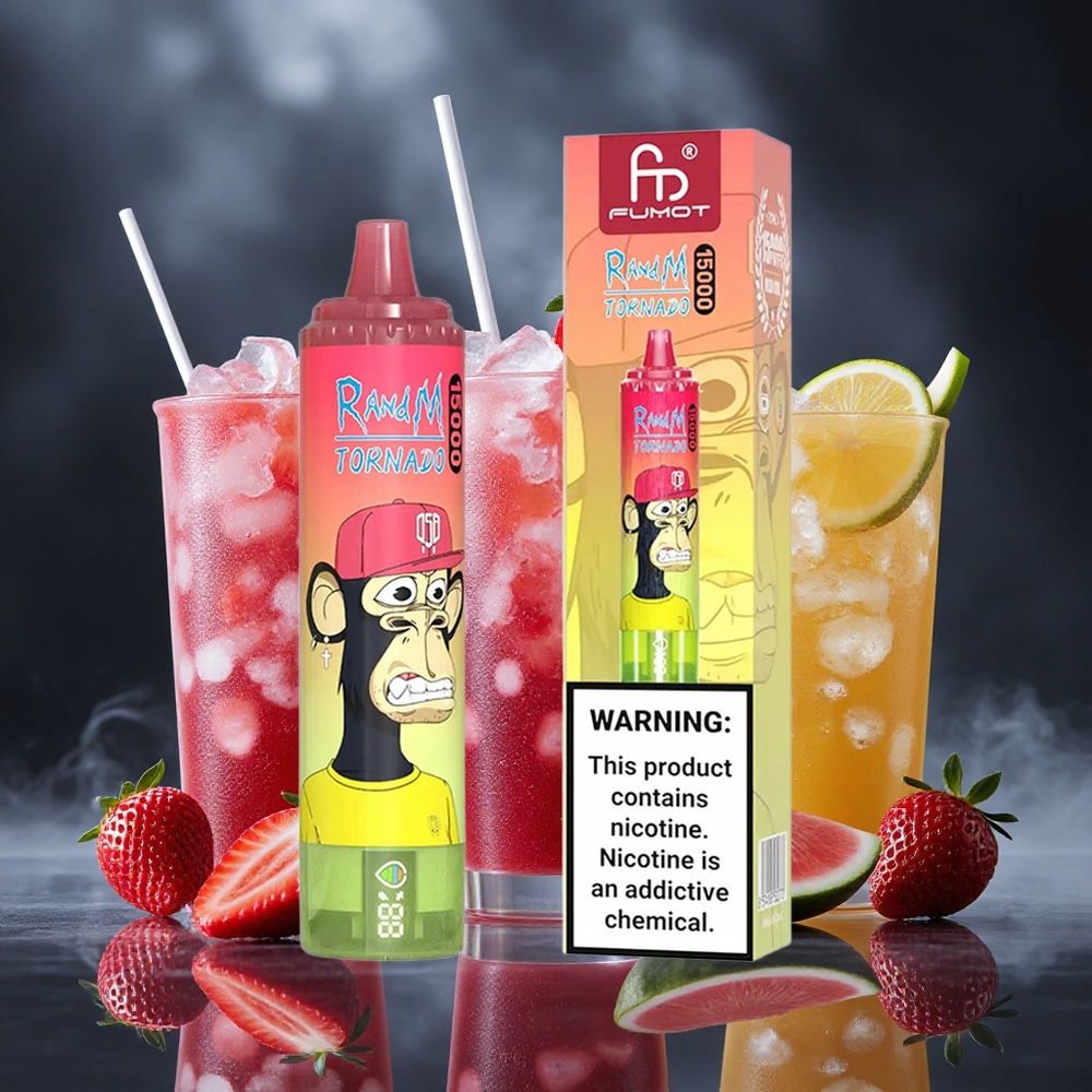 RandM Fumot Tornado 15000 Puffs Strawberry Watermelon Lemonade 850mAh Mesh Coil Canada Vape Wholesale