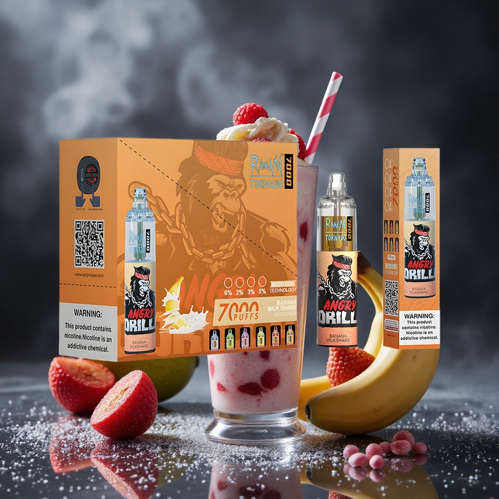 RandM Fumot Tornado 7000 Puffs Banana Milkshake Mesh Coil Canada vape wholesale