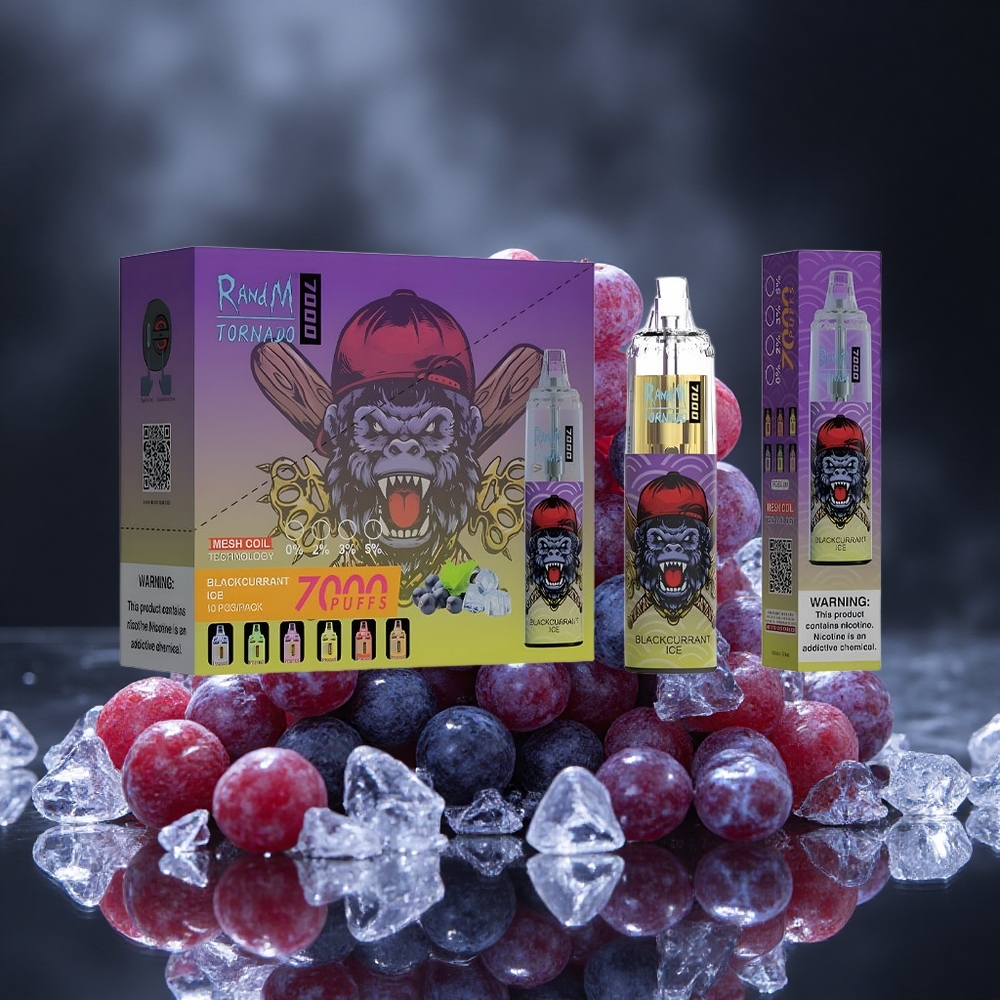 RandM Fumot Tornado 7000 Puffs Blackcurrant Ice Mesh Coil Canada vape wholesale