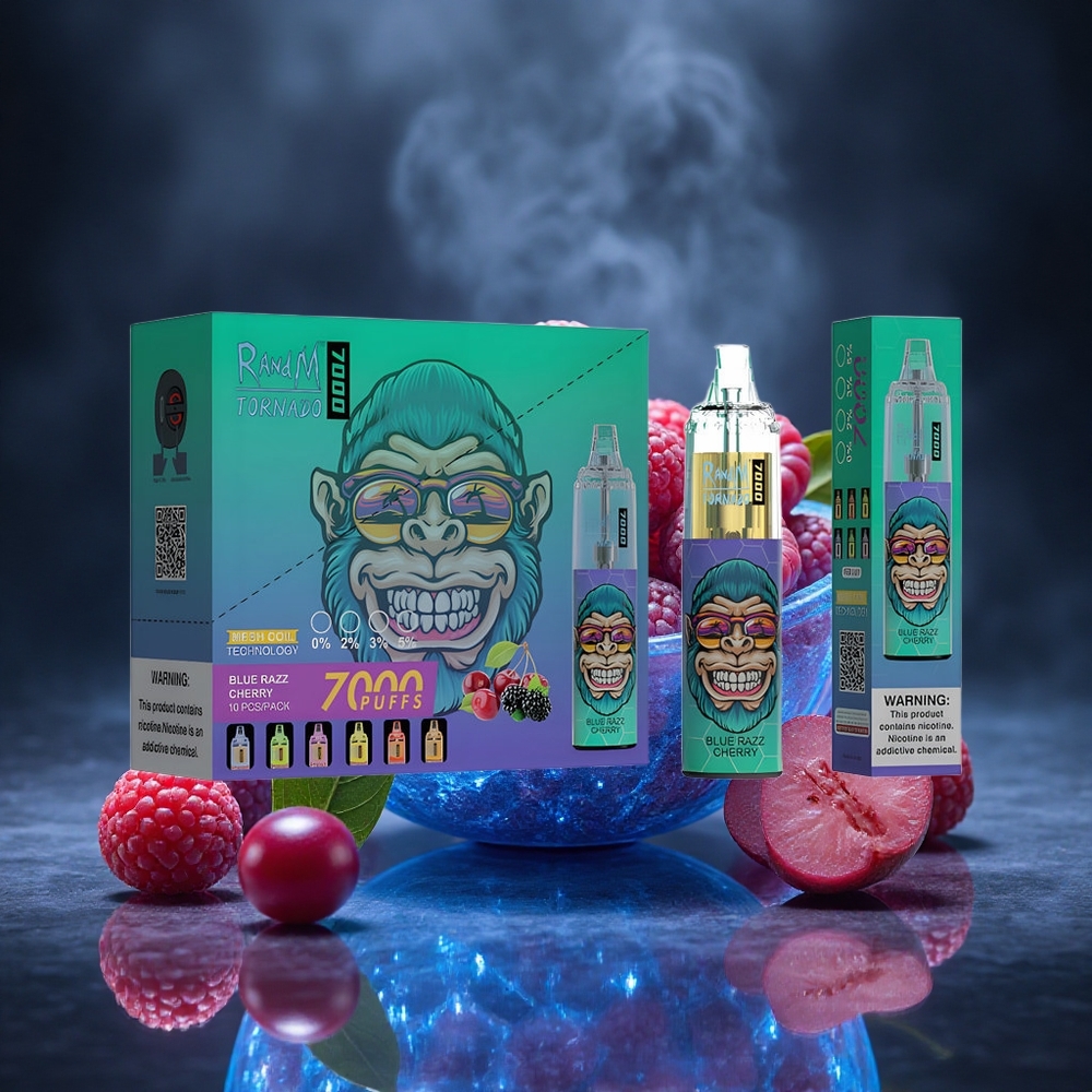 RandM Fumot Tornado 7000 Puffs Blue Razz Cherry 14ML E-liquid Canada vape wholesale