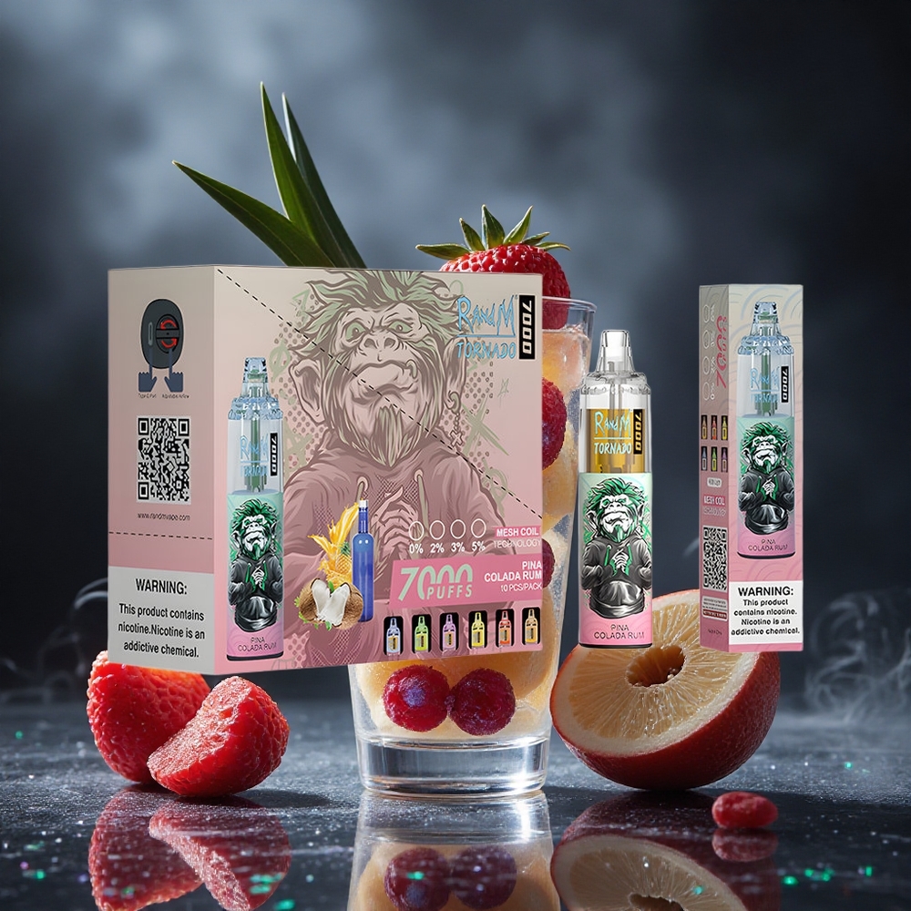 RandM Fumot Tornado 7000 Puffs Pina Colada Rum Mesh Coil Canada vape wholesale