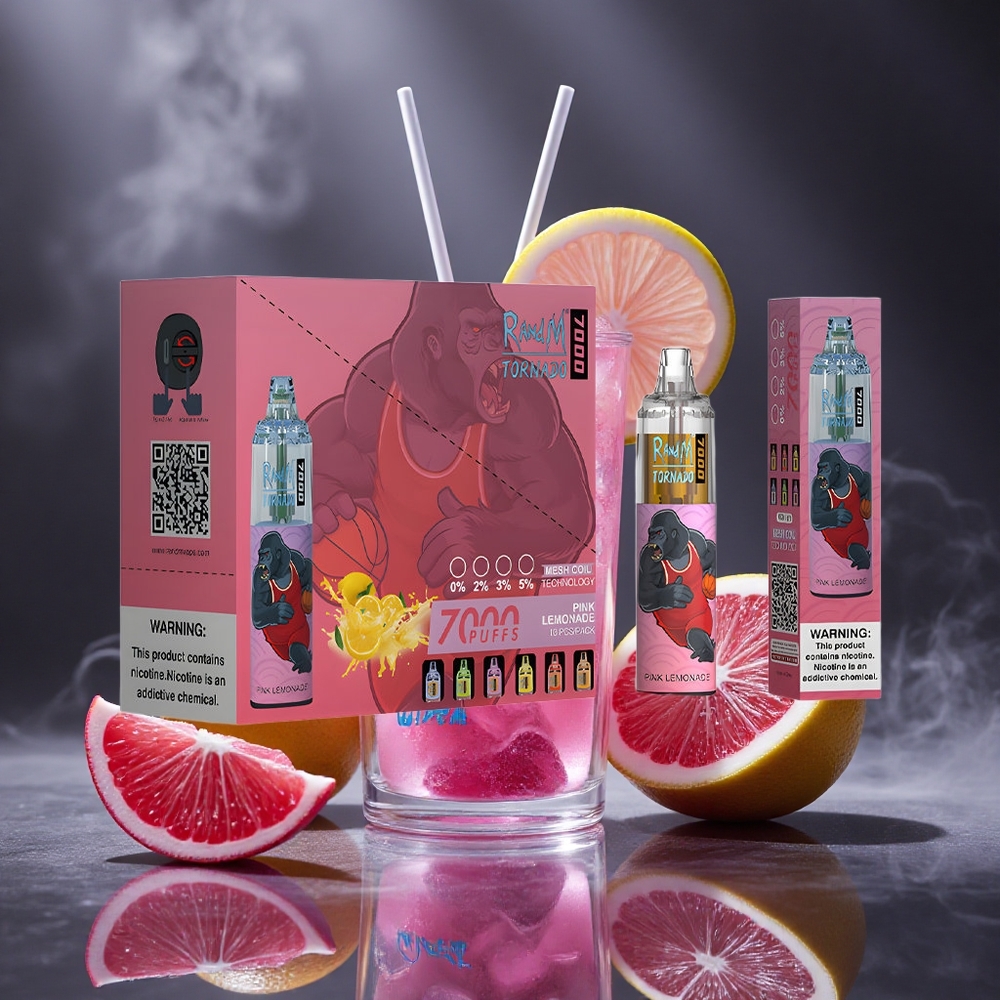 RandM Fumot Tornado 7000 Puffs Pink Lemonade Mesh Coil Canada vape wholesale