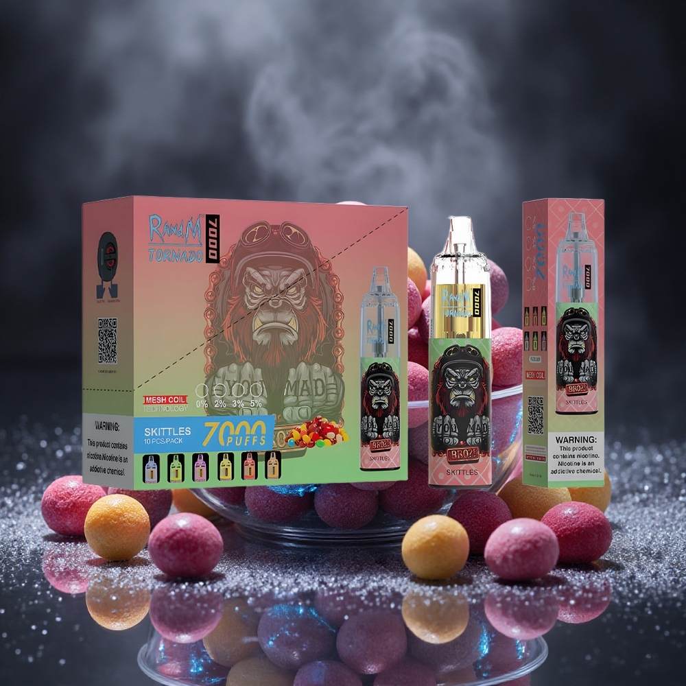 RandM Fumot Tornado 7000 Puffs Skittles Disposable Vape 14ML E-liquid Canada vape wholesale