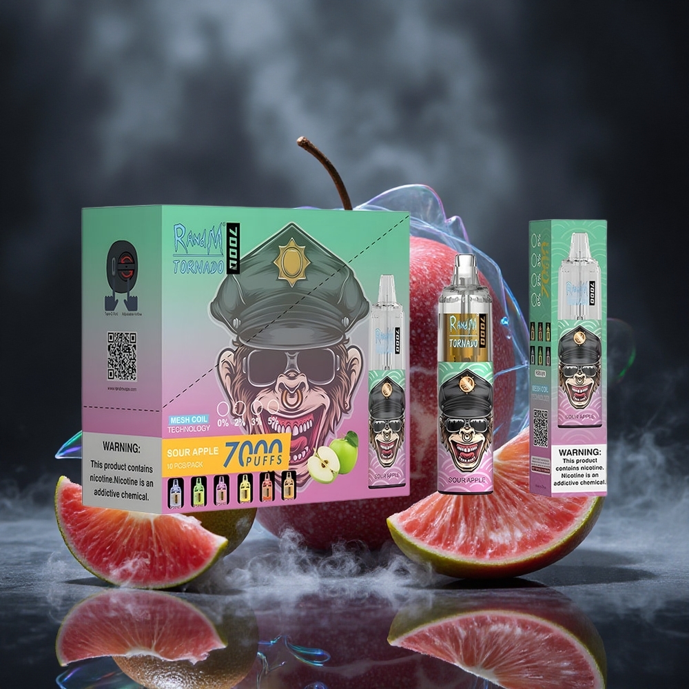 RandM Fumot Tornado 7000 Puffs Sour Apple Mesh Coil Canada vape wholesale