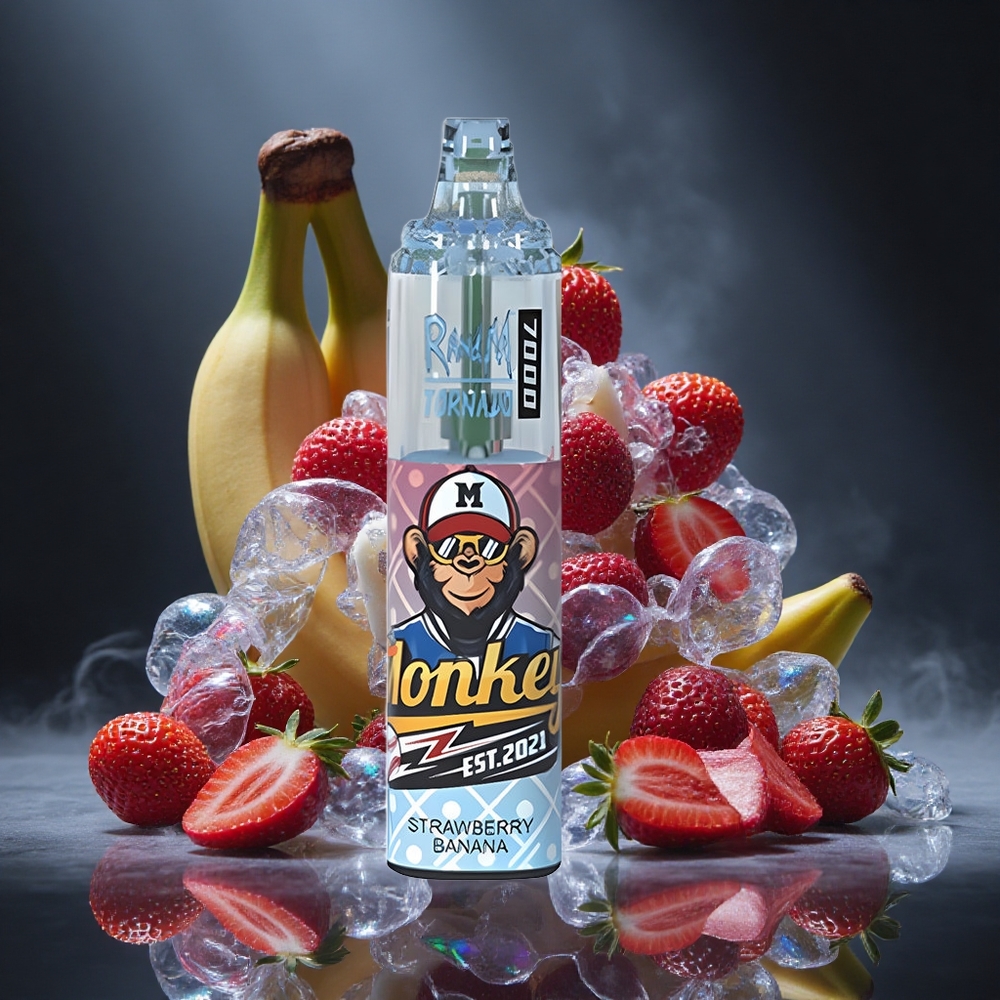 RandM Fumot Tornado 7000 Puffs Strawberry Banana Mesh Coil Canada vape wholesale