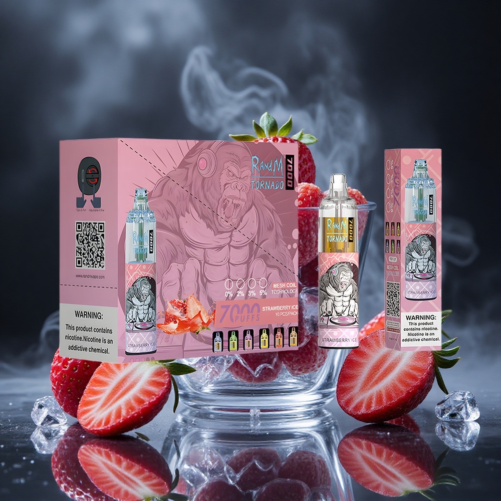 RandM Fumot Tornado 7000 Puffs Strawberry Ice Mesh Coil Canada vape wholesale