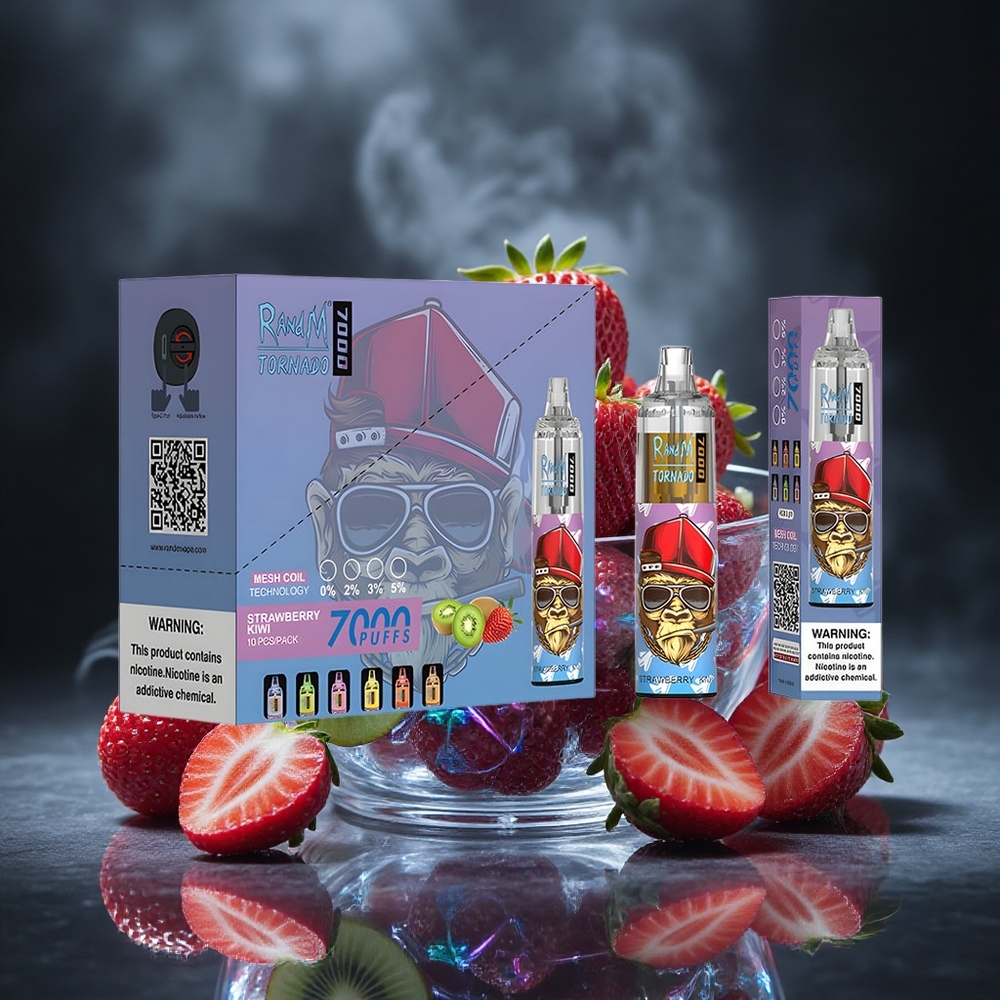 RandM Fumot Tornado 7000 Puffs Strawberry Kiwi Mesh Coil Canada vape wholesale