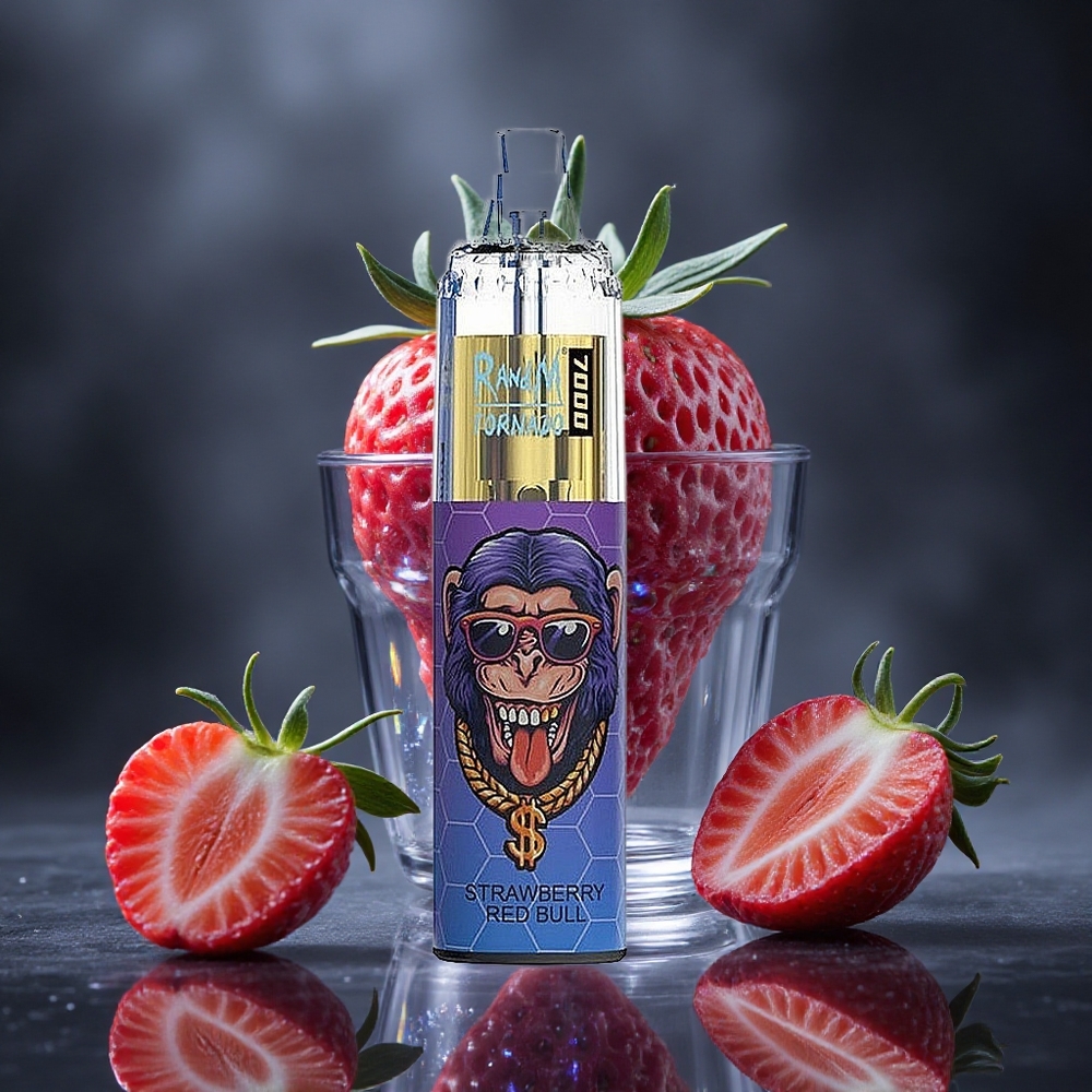 RandM Fumot Tornado 7000 Puffs Strawberry Red Bull Mesh Coil Canada vape wholesale