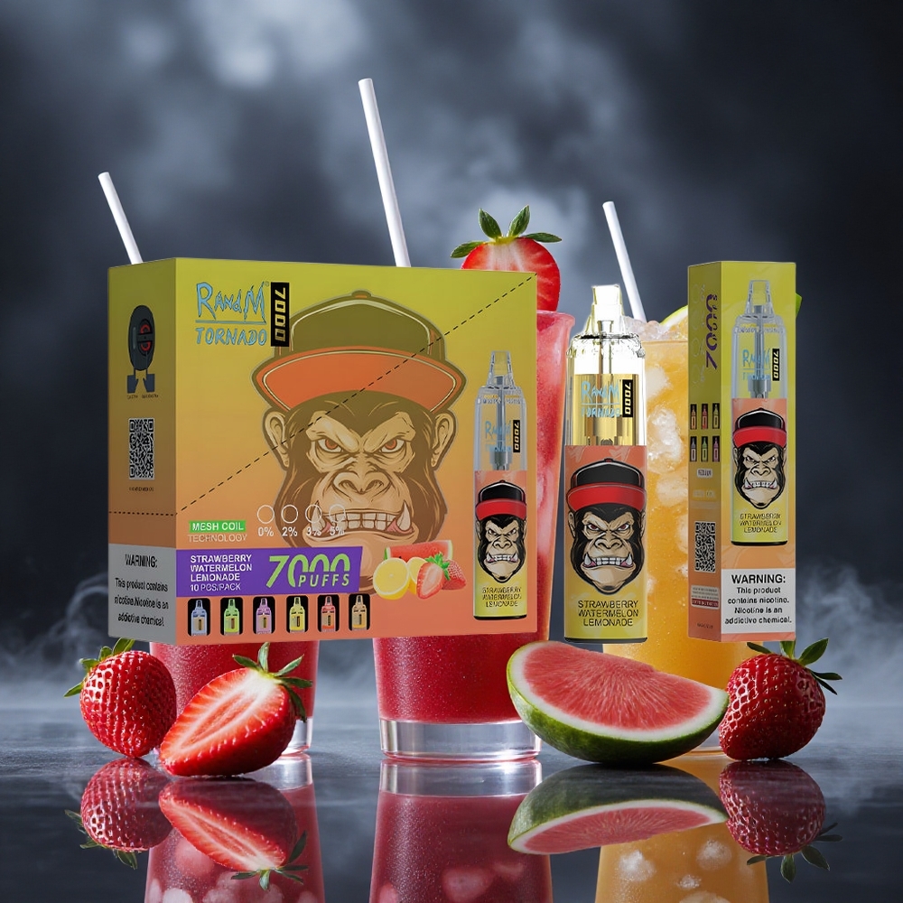 RandM Fumot Tornado 7000 Puffs Strawberry Watermelon Lemonade Mesh Coil Canada vape wholesale