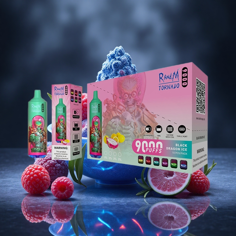 RandM Fumot Tornado 9000 Puffs 18mL Mesh Coil Blue Razz Kush Canada vape wholesale
