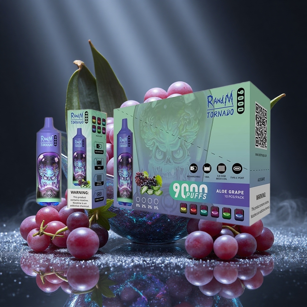 RandM Fumot Tornado 9000 Puffs Aloe Grape Mesh Coil Canada vape wholesale