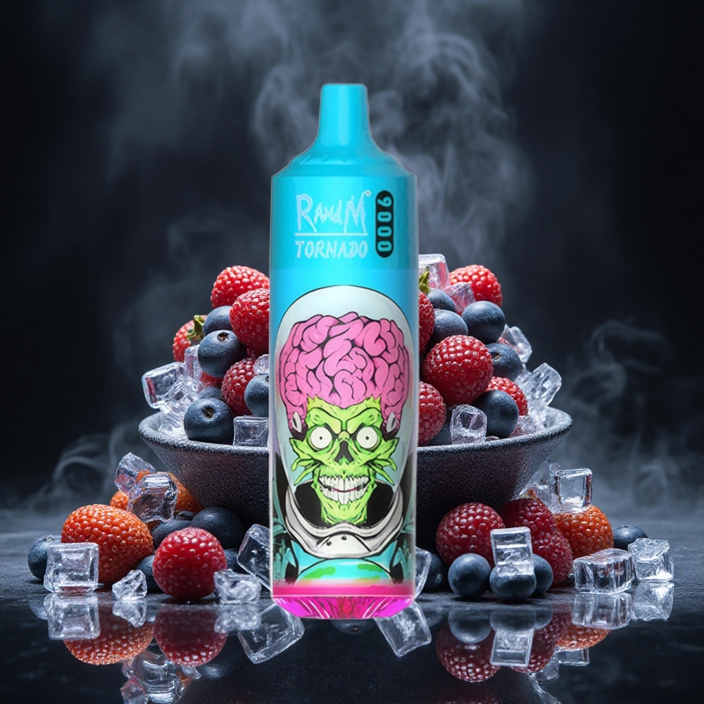 RandM Fumot Tornado 9000 Puffs Black Dragon Ice 18mL Mesh Coil Canada vape wholesale