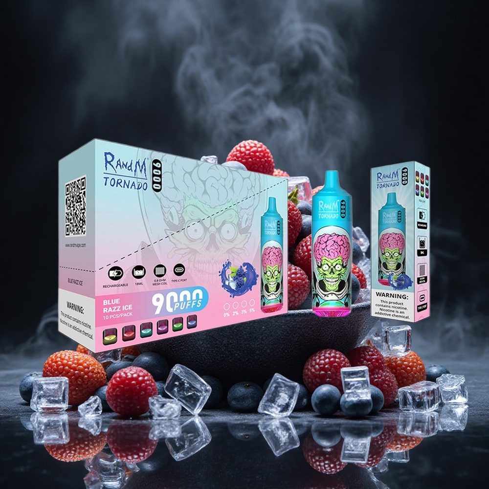 RandM Fumot Tornado 9000 Puffs Black Dragon Ice 18mL Mesh Coil Canada vape wholesale