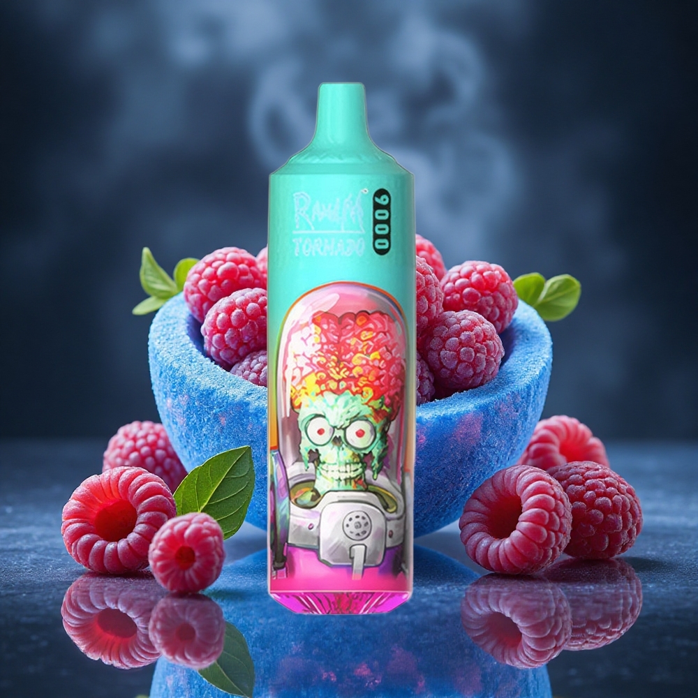 RandM Fumot Tornado 9000 Puffs Blue Sour Raspberry Mesh Coil Canada vape wholesale