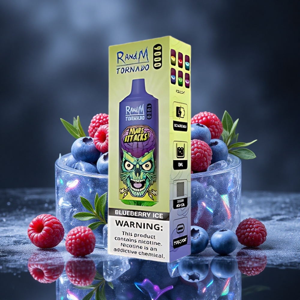 RandM Fumot Tornado 9000 Puffs Blueberry Ice 18mL Mesh Coil Canada vape wholesale