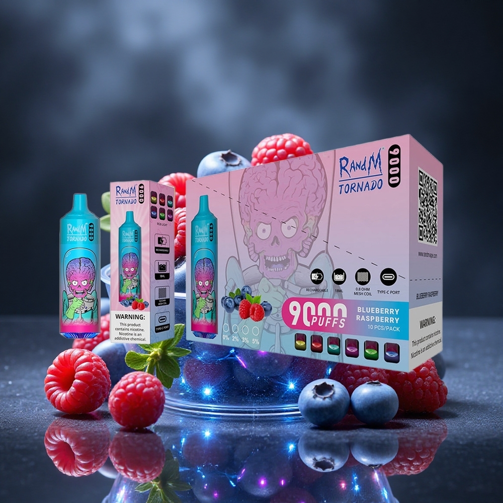 RandM Fumot Tornado 9000 Puffs Blueberry Raspberry Mesh Coil Canada vape wholesale