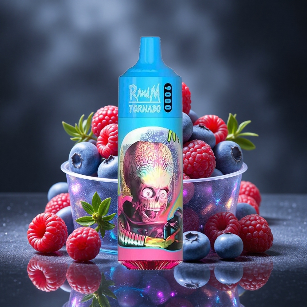 RandM Fumot Tornado 9000 Puffs Blueberry Sour Raspberry 18mL Mesh Coil Canada vape wholesale