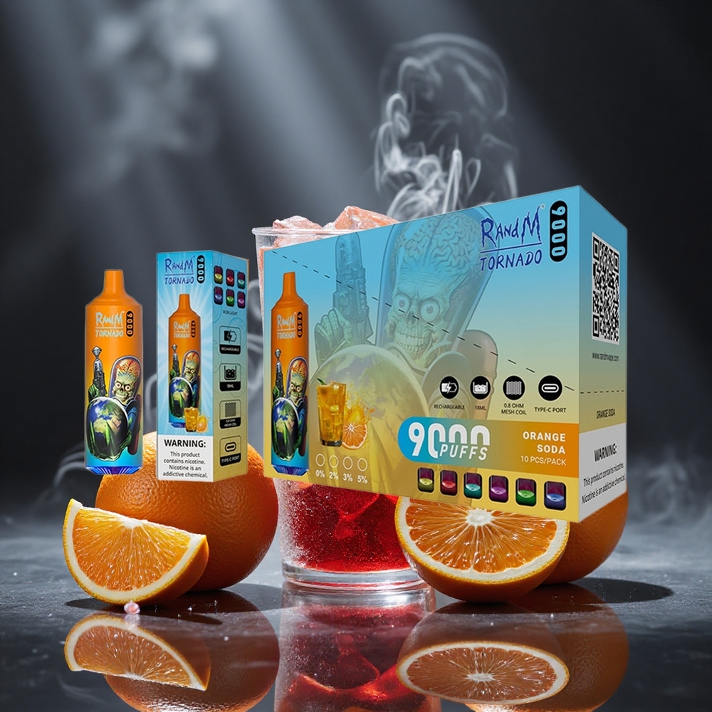 RandM Fumot Tornado 9000 Puffs Orange Soda Mesh Coil Canada vape wholesale