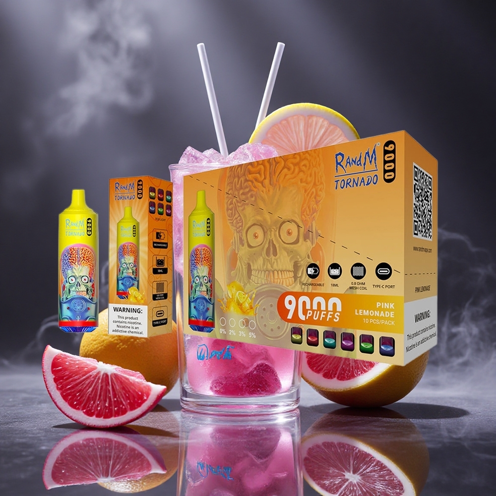 RandM Fumot Tornado 9000 Puffs Pink Lemonade Mesh Coil Canada vape wholesale