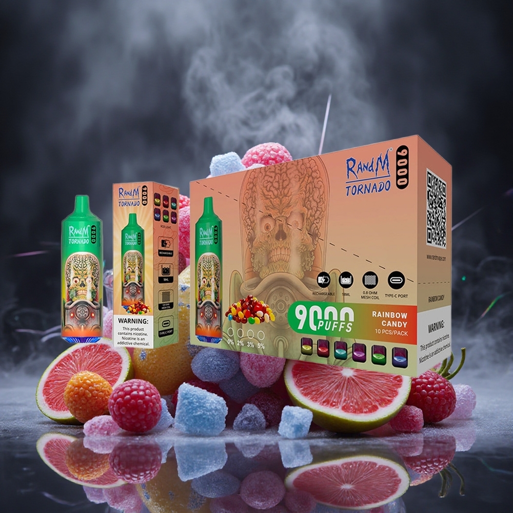 RandM Fumot Tornado 9000 Puffs Rainbow Candy Mesh Coil Canada vape wholesale