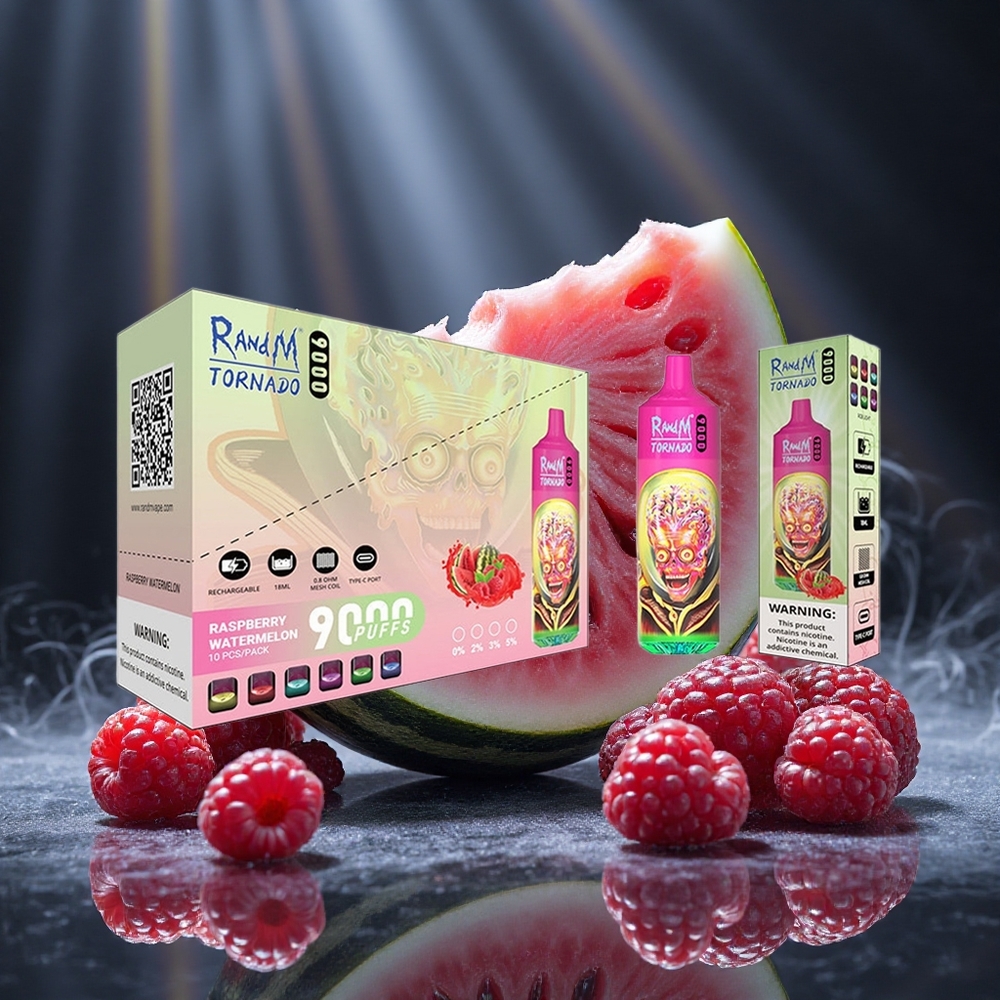 RandM Fumot Tornado 9000 Puffs Raspberry Watermelon Mesh Coil Canada vape wholesale