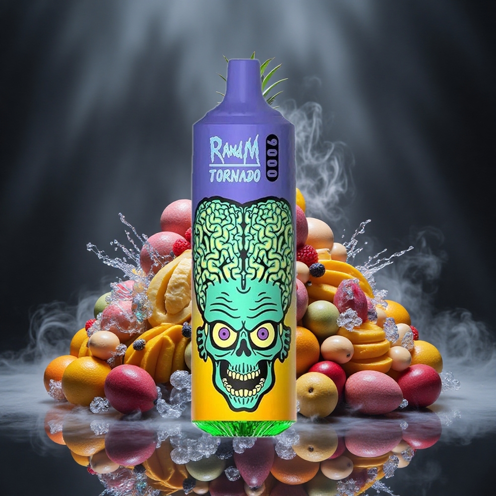 RandM Fumot Tornado 9000 Puffs Straw Mango 18mL Mesh Coil Canada vape wholesale
