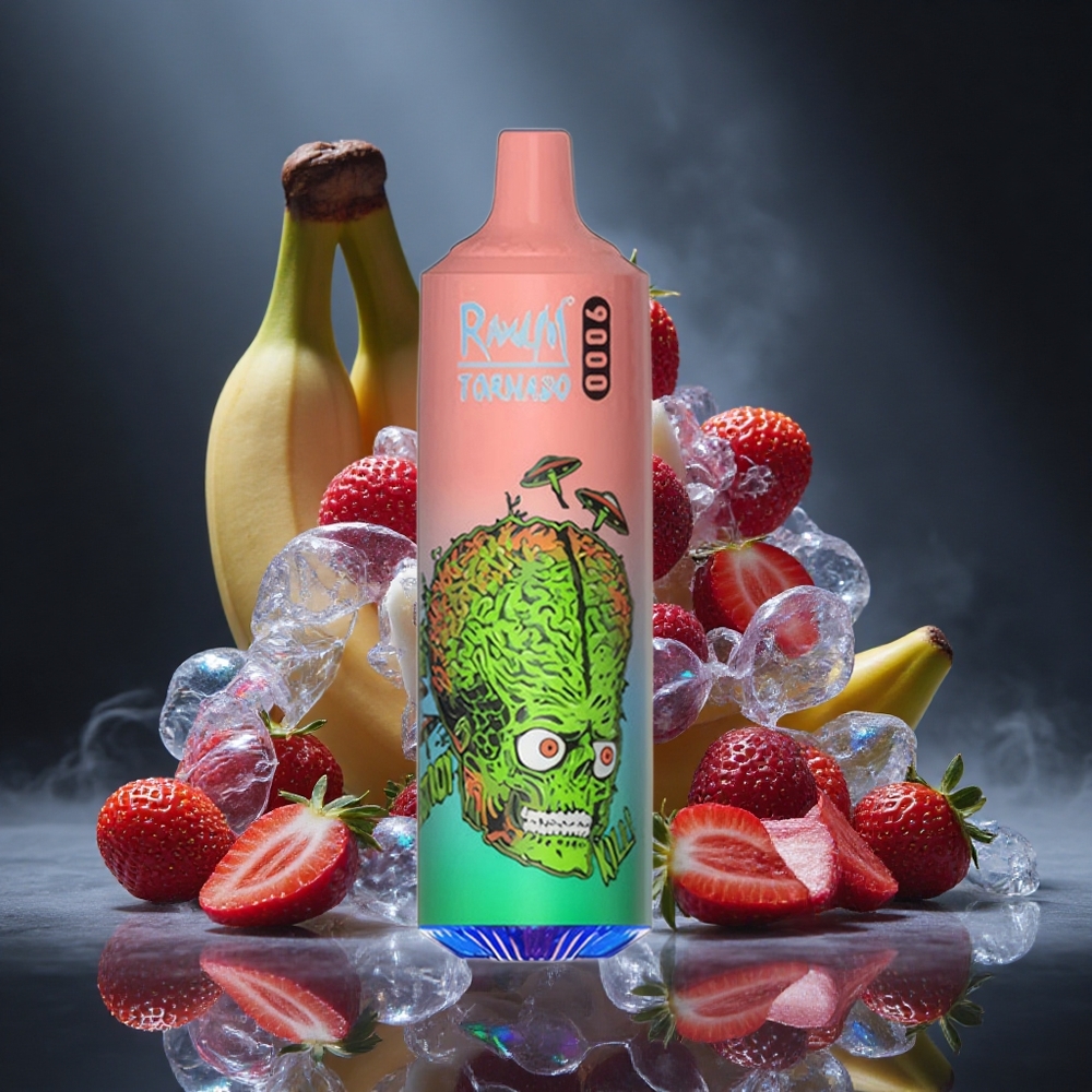 RandM Fumot Tornado 9000 Puffs Strawberry Banana Mesh Coil Canada vape wholesale