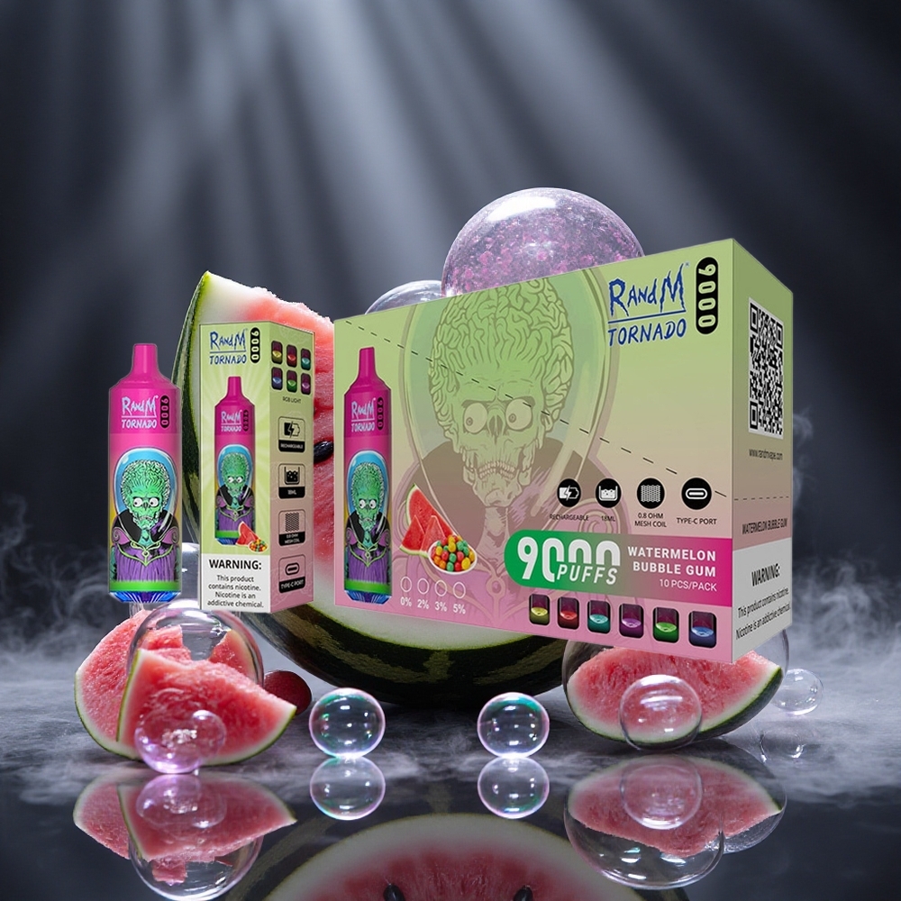 RandM Fumot Tornado 9000 Puffs Watermelon Bubble Gum Mesh Coil Canada vape wholesale
