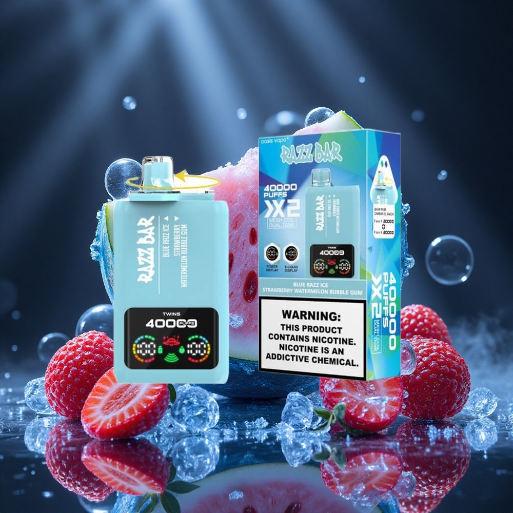 Razz Bar 40000 Puffs Blue Razz Ice-Strawberry Watermelon Bubble Gum Power Screen Display Canada vape wholesale