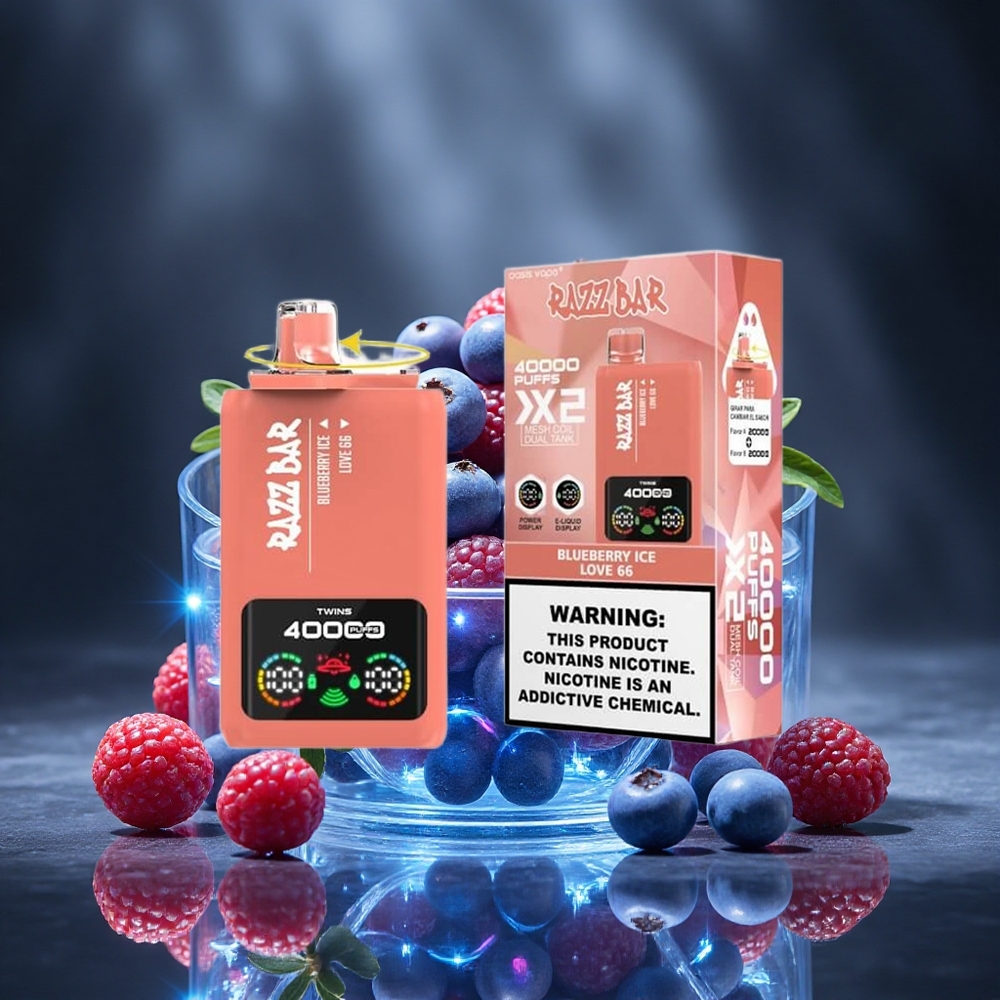 Razz Bar 40000 Puffs Blueberry Ice Power Screen Display Canada vape wholesale