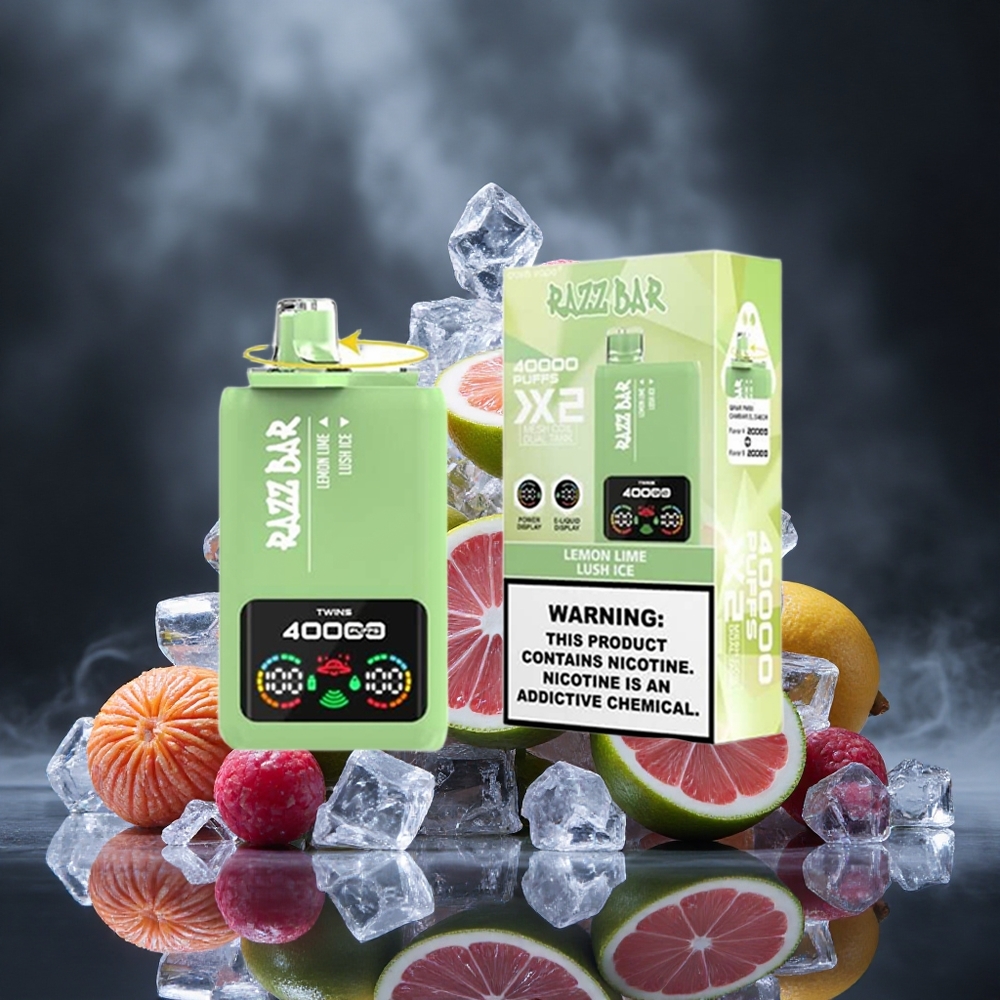 Razz Bar 40000 Puffs Lemon Lime_Lush Ice Power Screen Display Canada vape wholesale