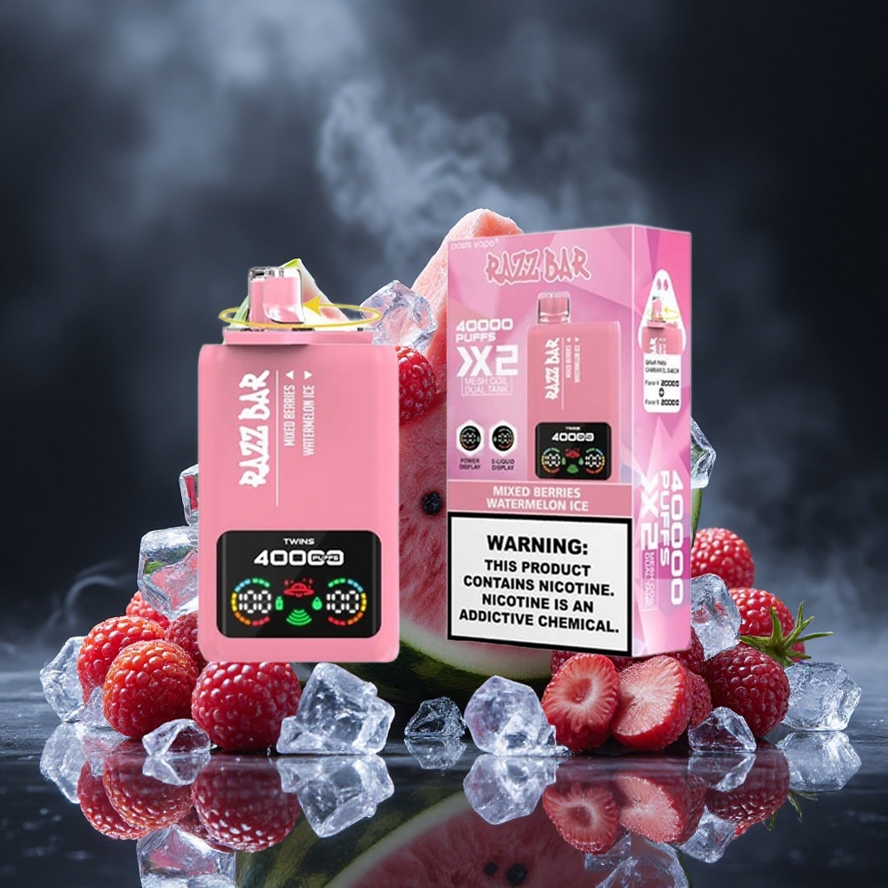 Razz Bar 40000 Puffs Mixed Berries Watermelon Ice Power Screen Display Canada vape wholesale