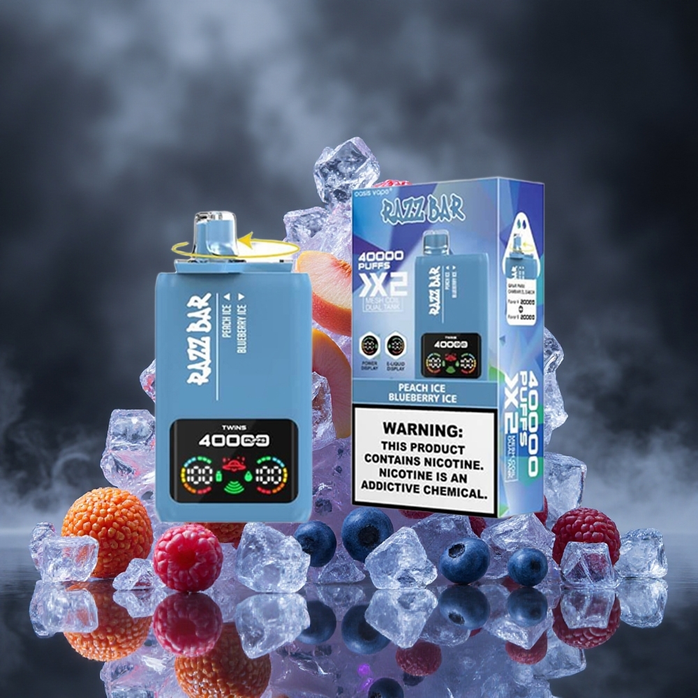 Razz Bar 40000 Puffs Peach Ice Blueberry Ice Power Screen Display Type-C Port Canada vape wholesale
